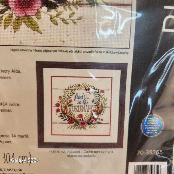 Dimensions Rustic Bloom Counted Cross Stitch Kit Antler Decor 12x12 inch - Picture 11 of 11